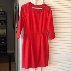 Red quarter-sleeves J CREW dress